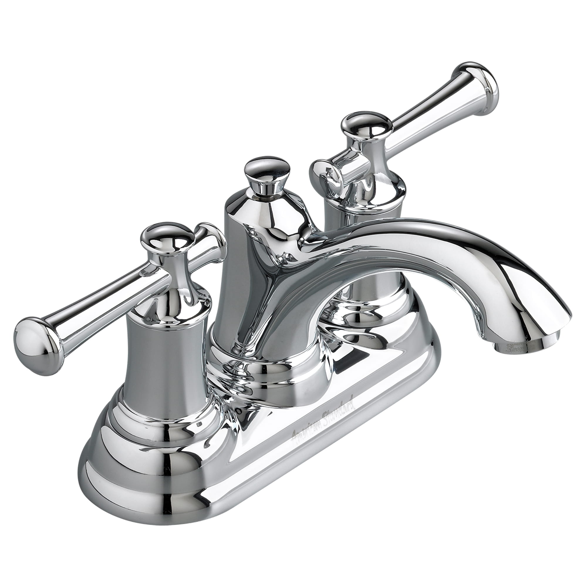 Portsmouth 4 In Centerset 2 Handle Bathroom Faucet 12 GPM with Lever Handles CHROME